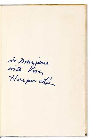 Lee, Harper (1926-2016) To Kill a Mockingbird, Inscribed Book Club Edition.